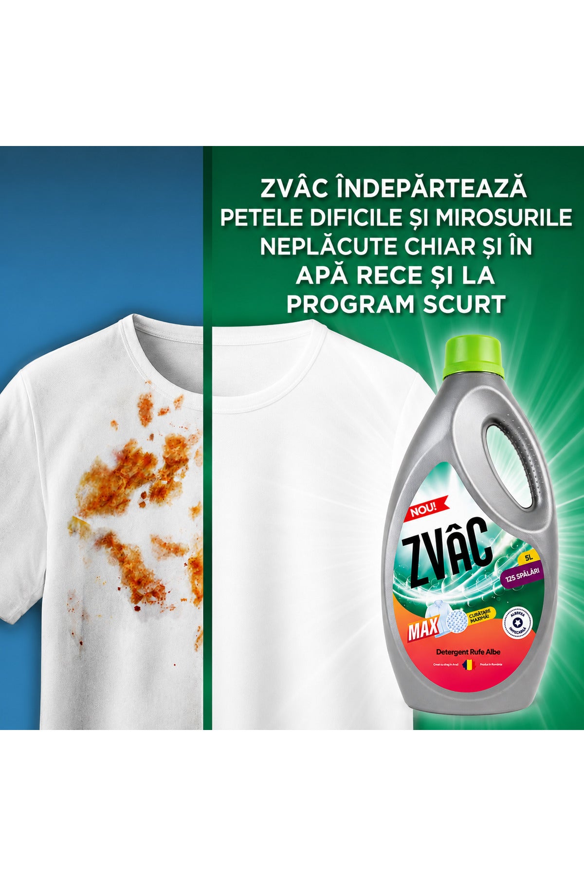 Zvac detergent lichid rufe albe 5L, protectie tesaturi, 125 spalari