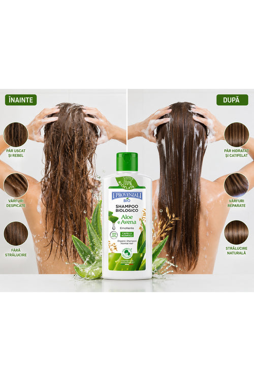 Bio Shampoo Aloe & Avena 250 ml – ?ampon Emolient cu 15% Aloe Vera pentru P?r Normal