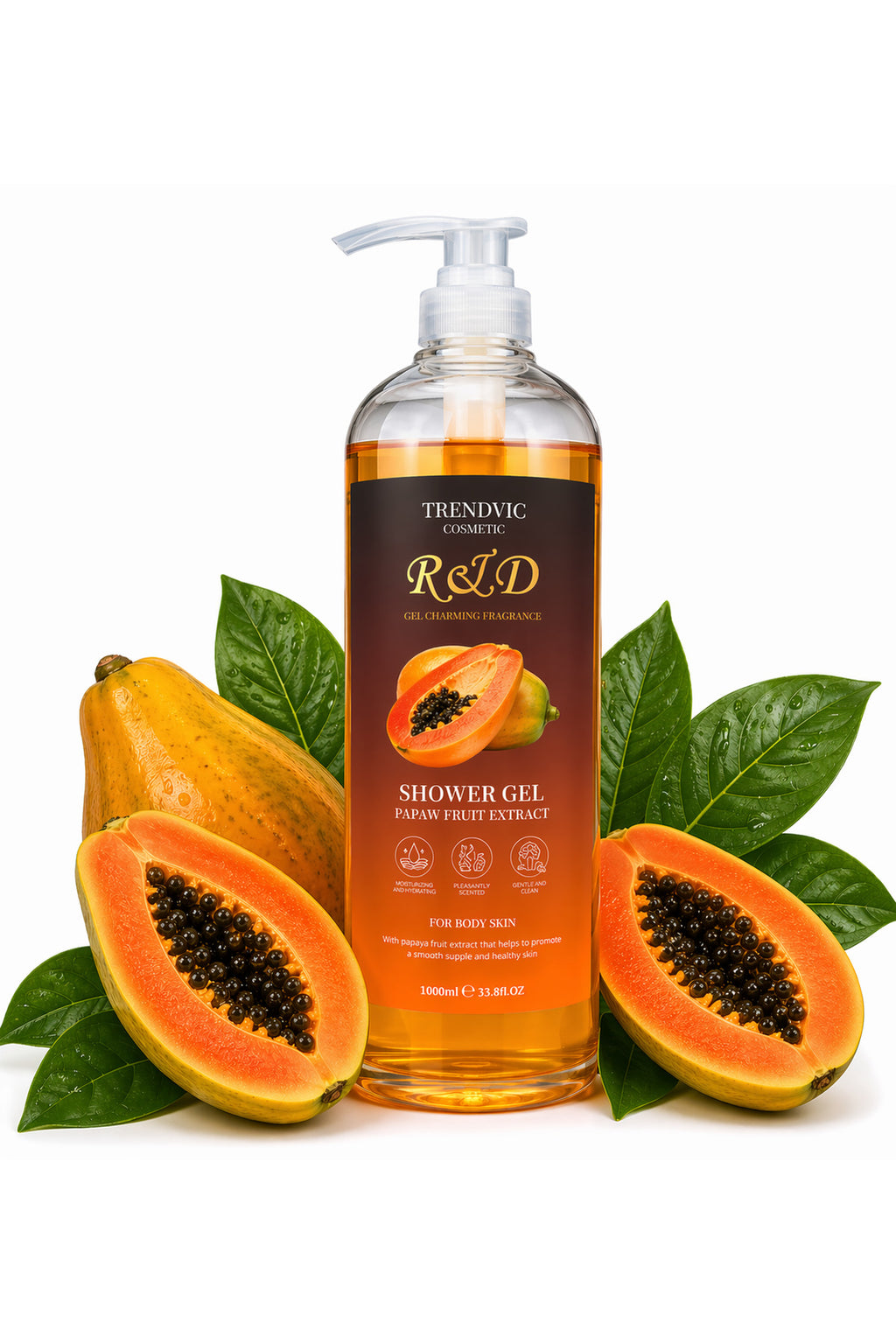 Gel de Duș Trendvic Cosmetic – Extract de Papaya, 1000 ml