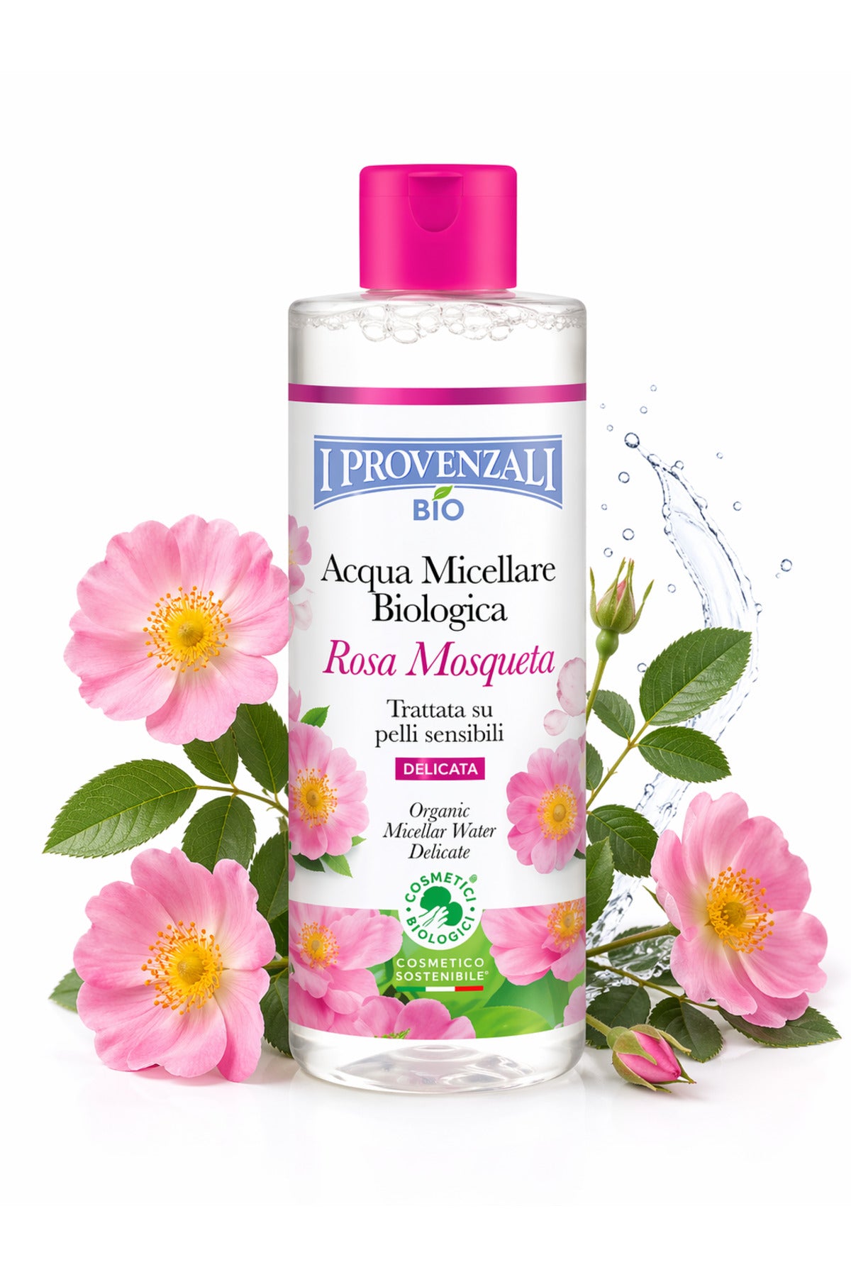 Apă Micelară Bio Rosa Mosqueta 400 ml – I Provenzali, Piele Sensibilă