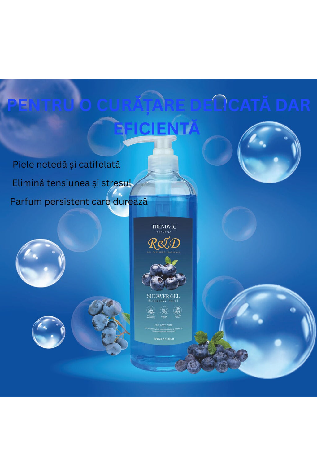 Gel de Duș Trendvic Cosmetic – Afine, 1000 ml