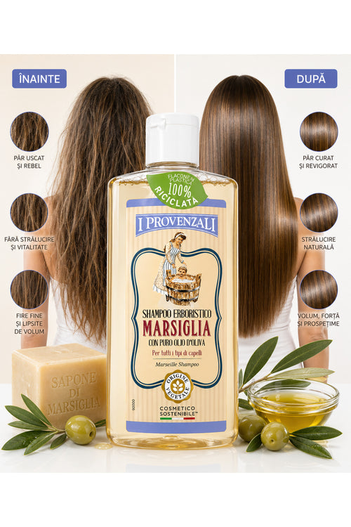 ?ampon Marsilia cu Ulei de M?sline 250 ml – I Provenzali, Cur??are Delicat? pentru Toate Tipurile de P?r