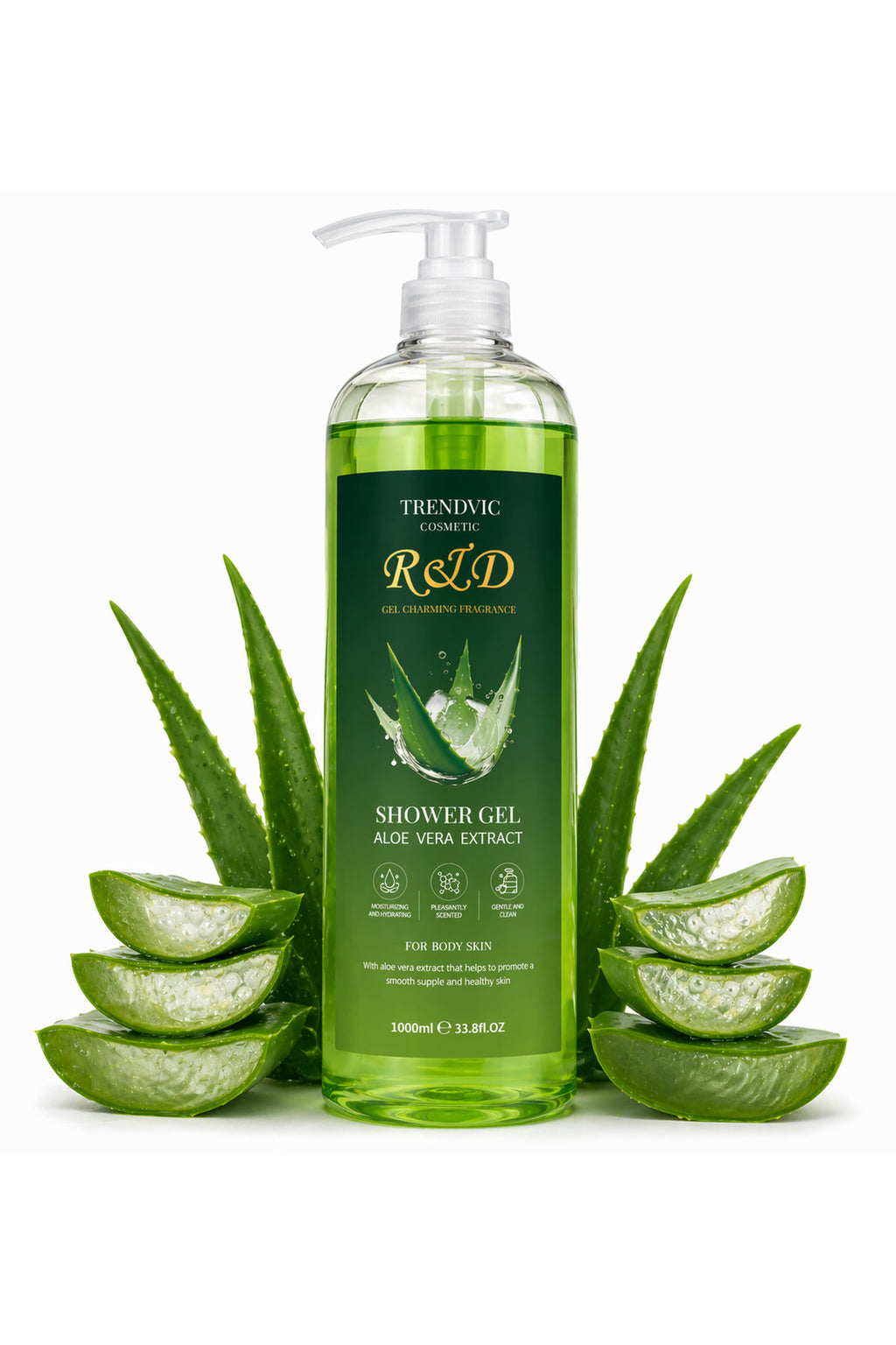 Gel de Duș Trendvic Cosmetic – Extract de Aloe Vera, 1000 ml