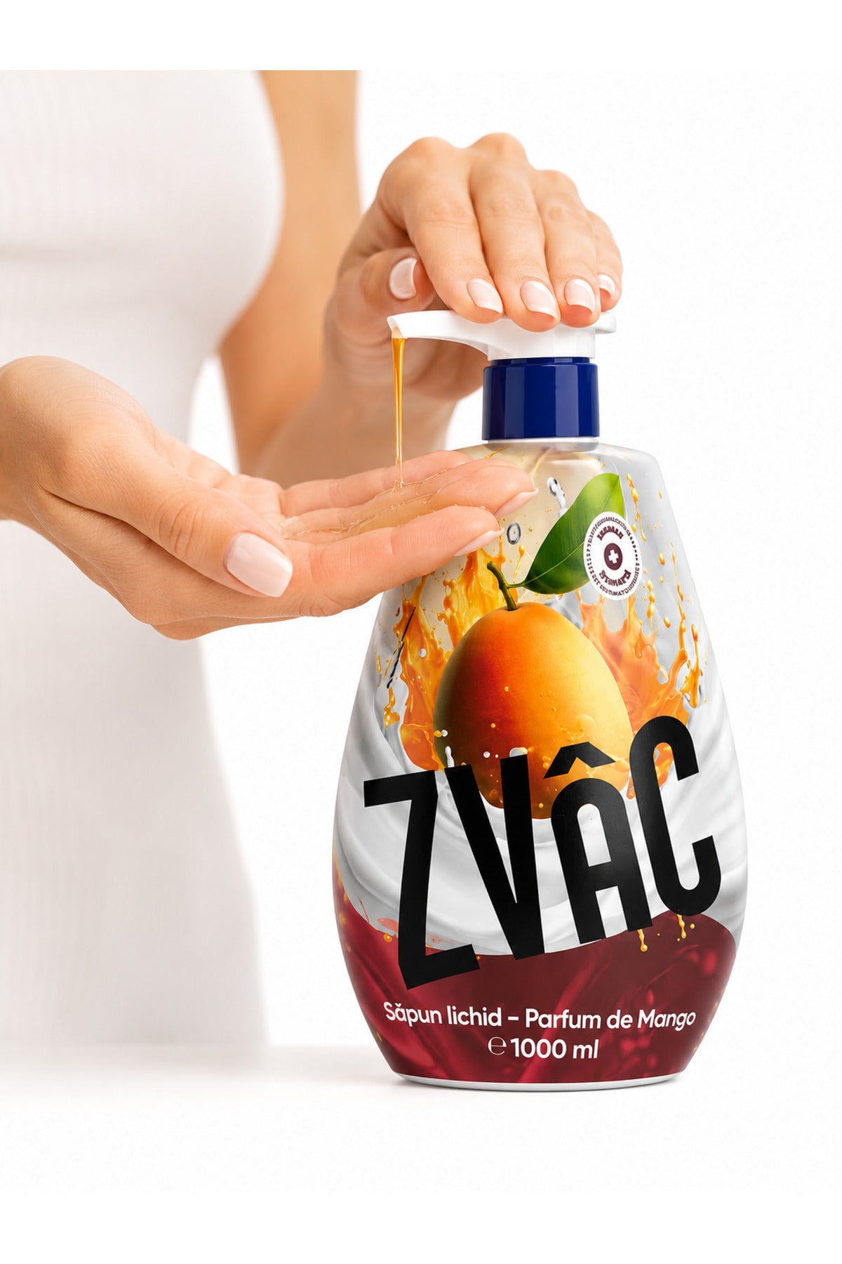 Săpun Lichid ZVAC Mango 1000 ml – Hidratant cu Parfum Exotic de Mango