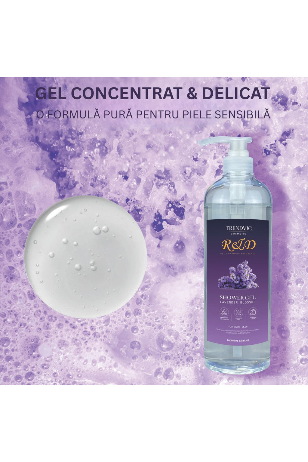 Gel de Duș Trendvic Cosmetic – Lavandă, 1000 ml