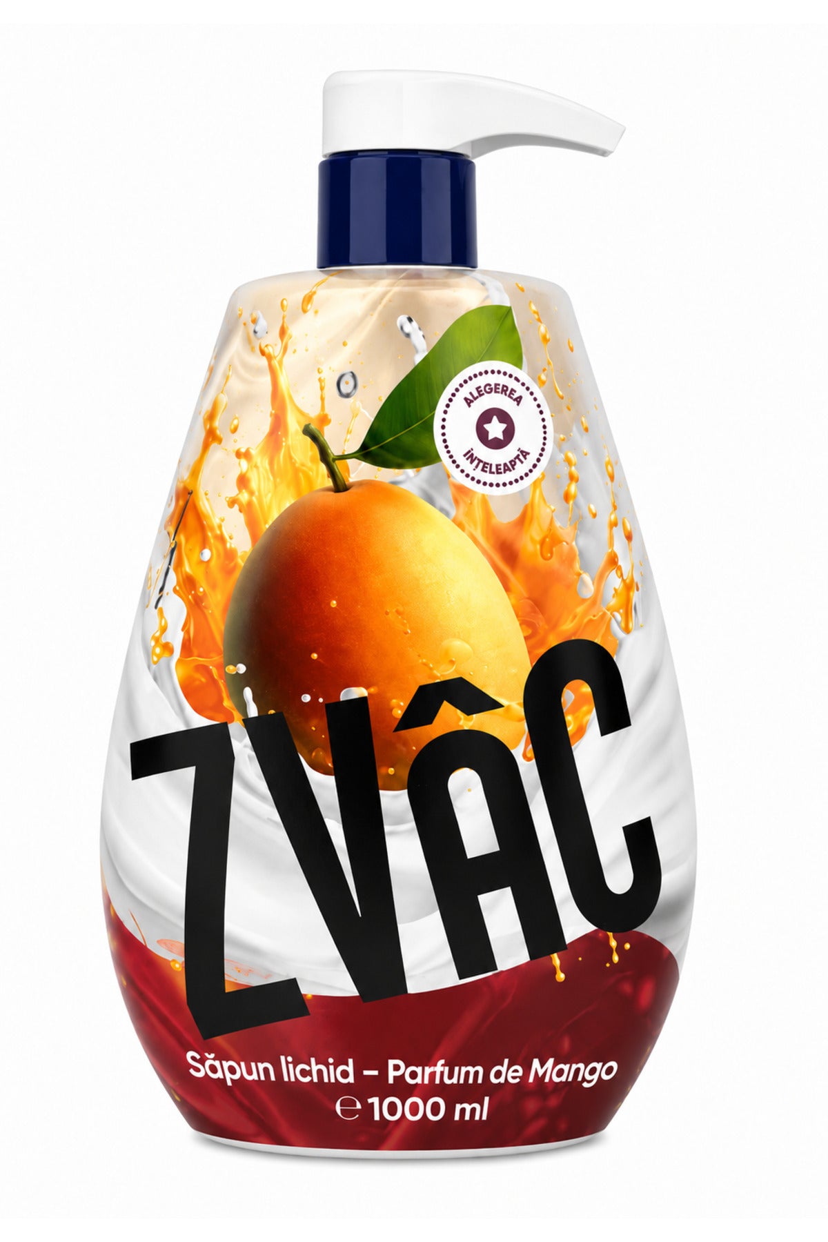 Săpun Lichid ZVAC Mango 1000 ml – Hidratant cu Parfum Exotic de Mango