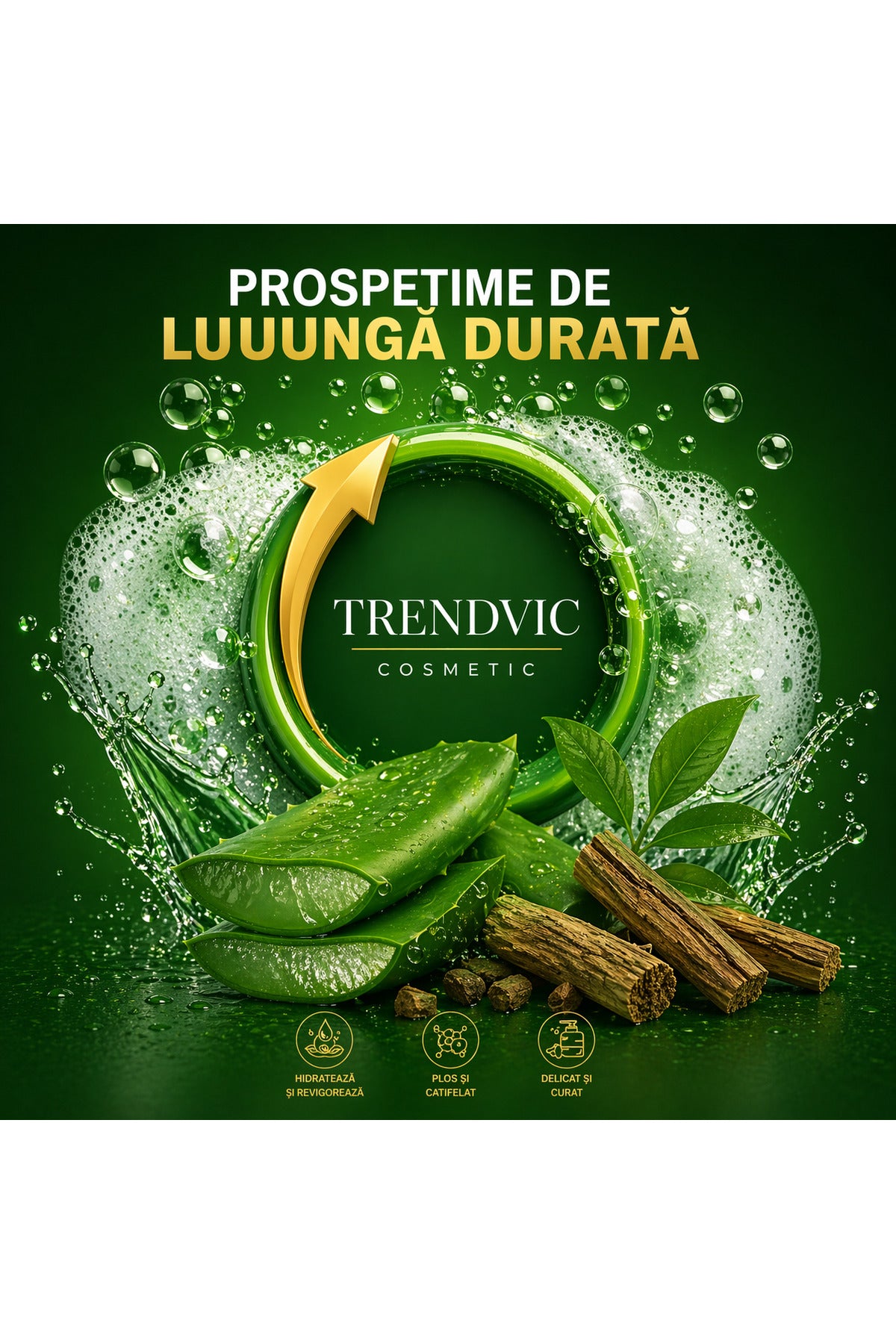 Gel de Duș Trendvic Cosmetic – Extract de Aloe Vera, 1000 ml