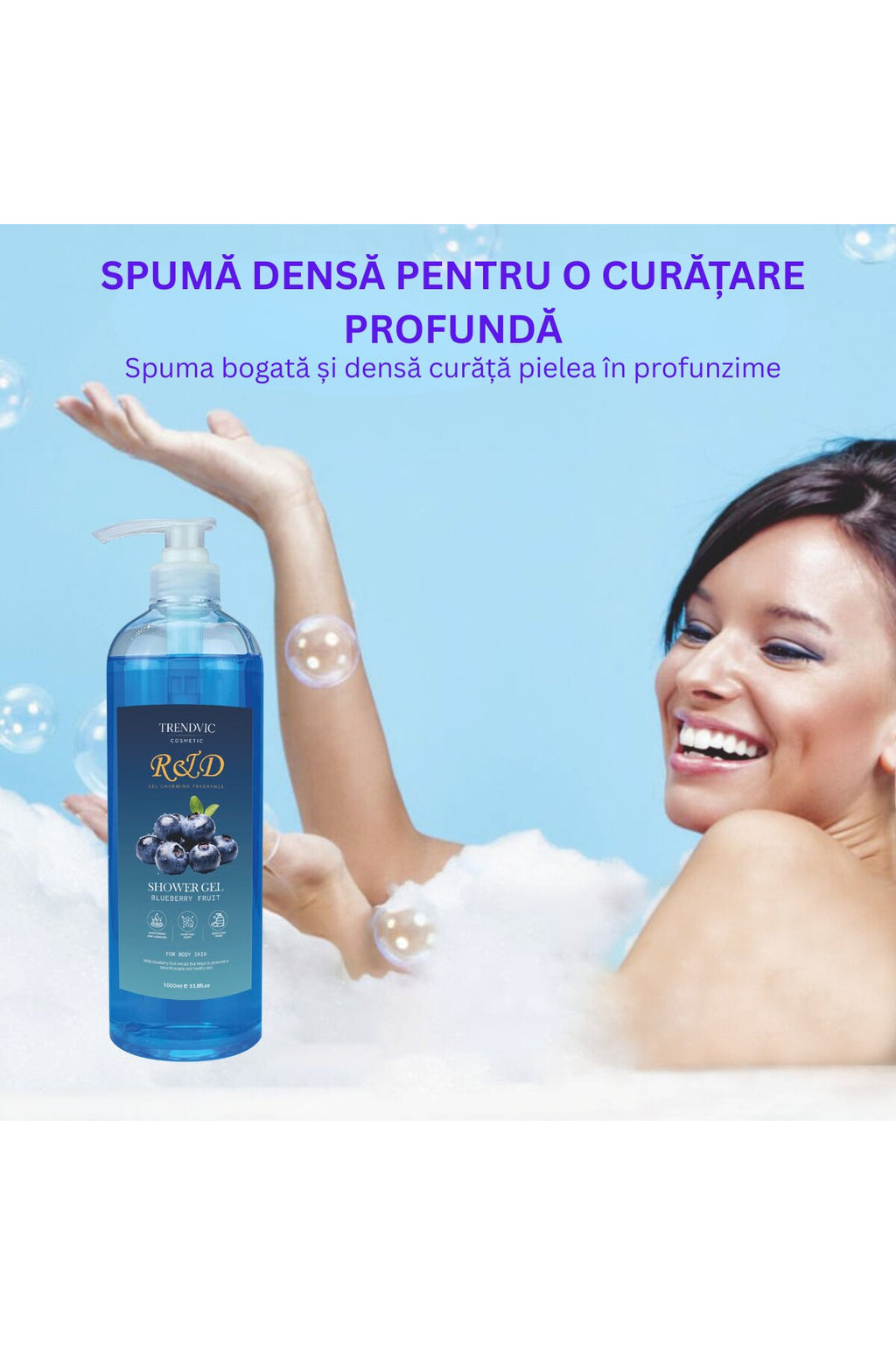Gel de Duș Trendvic Cosmetic – Afine, 1000 ml